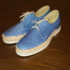 Leather shoes blue shoes. Super cool either smart or casual